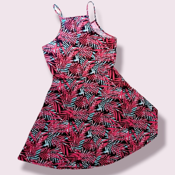 Lily Morgan Tropical Palm Halter Mini Sun Dress - Picture 2 of 4